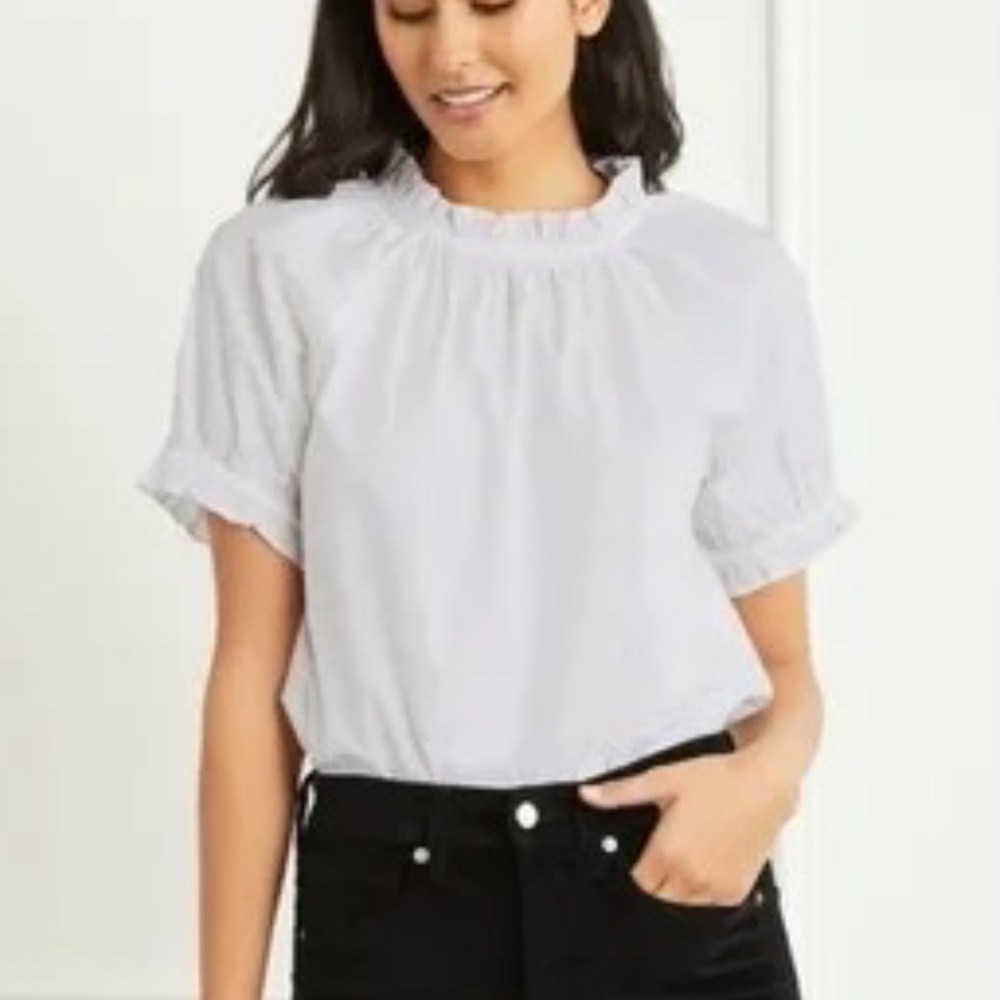 Hill House Kit Top Blouse in White Poplin M